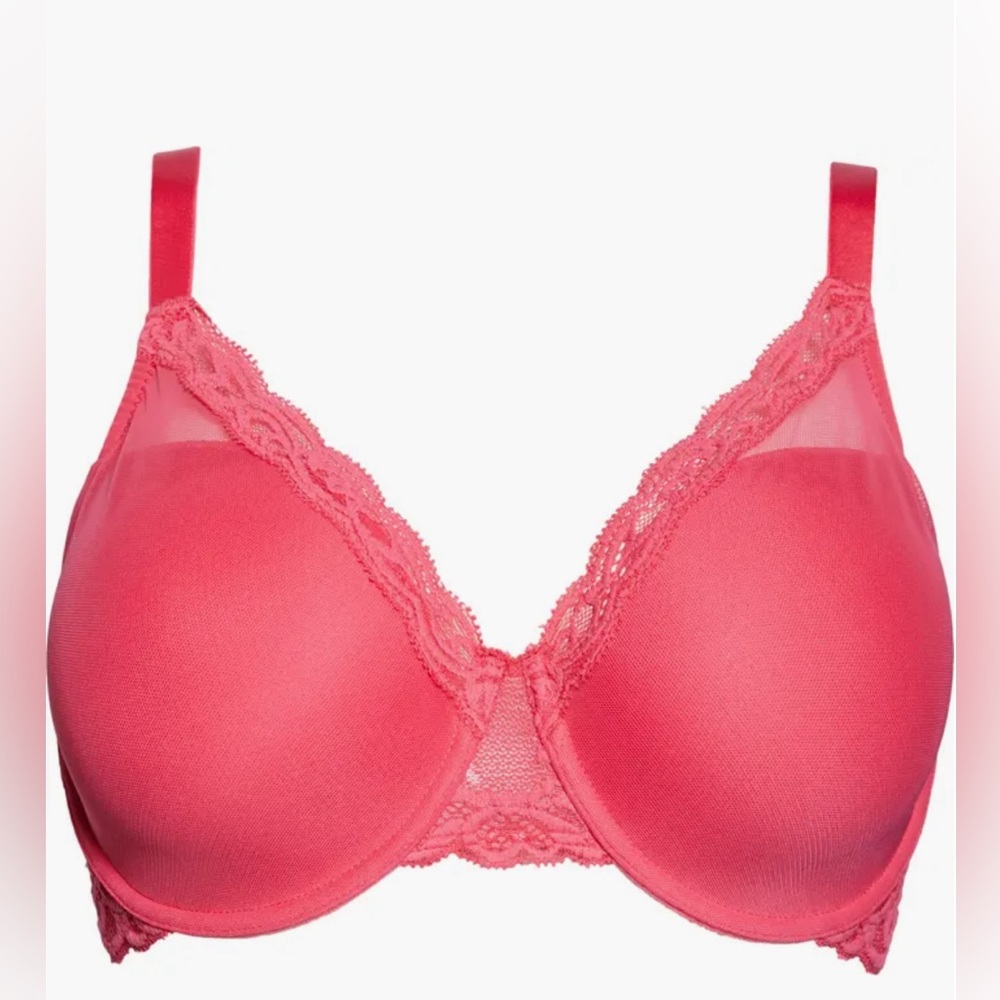 NWT NATORI Full Figure Underwire Feather Bra Neon Rose or Blue Lavender 30D $34